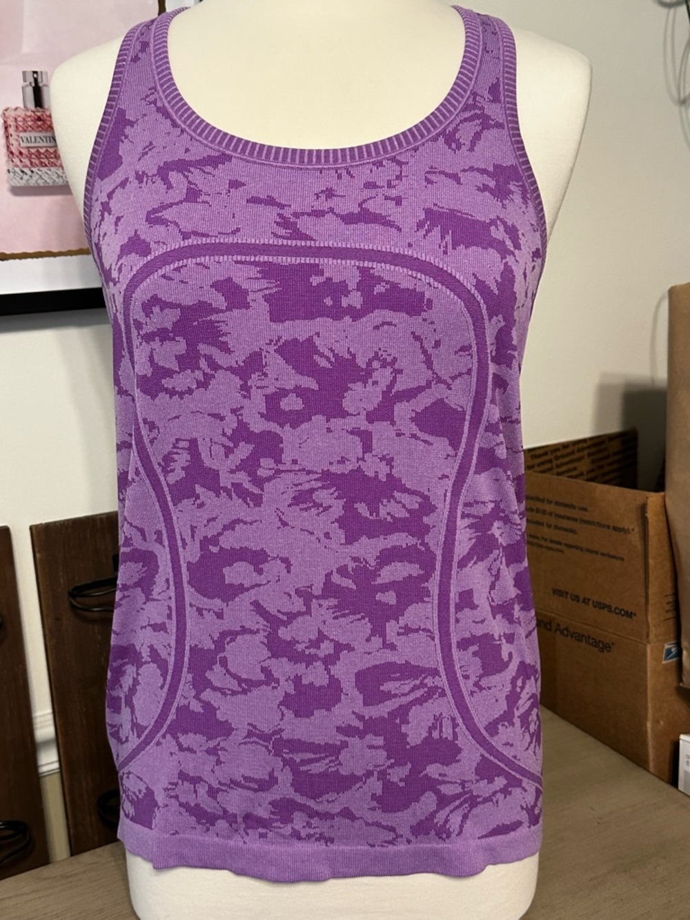 lululemon athletica Lavender and Purple Patterned Racerback Tank